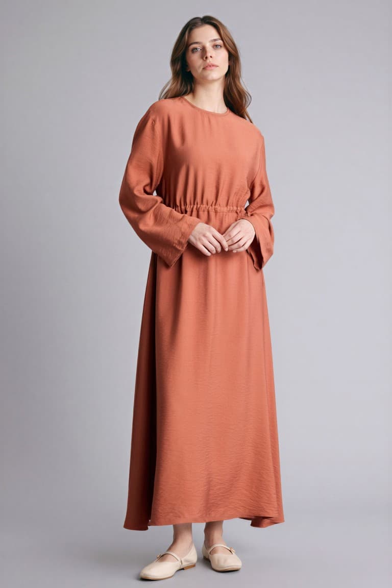 Elastic Waist Midi Dress Secondary image