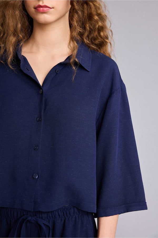 Oversize Linen Blend Shirt