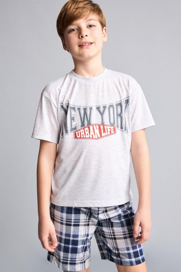 Regular Fit Patterned 2-Piece Pajama Set Boy Secondary image