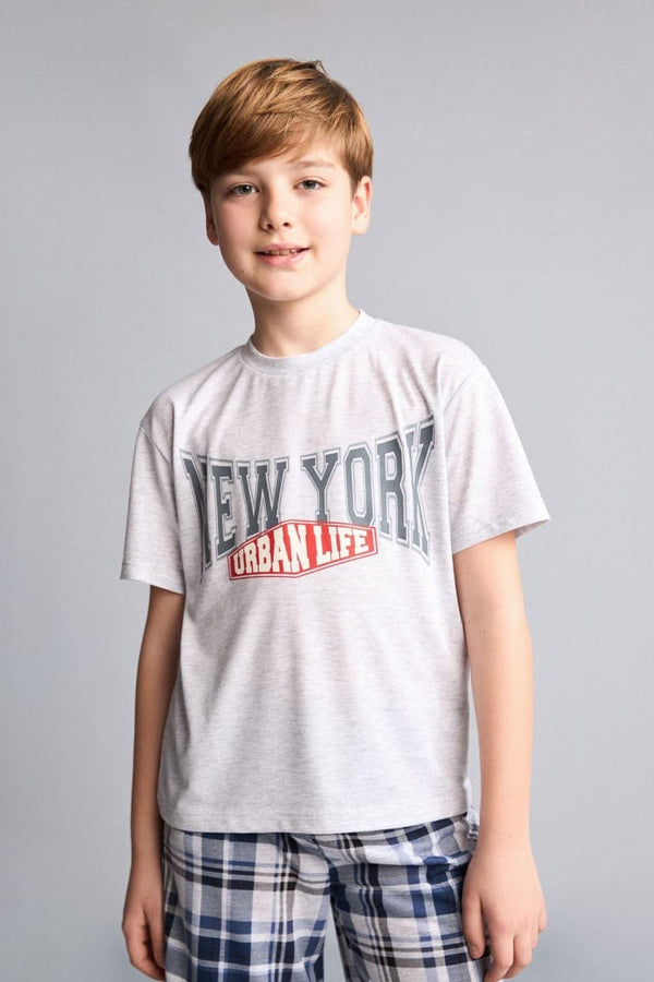 Regular Fit Patterned 2-Piece Pajama Set Boy