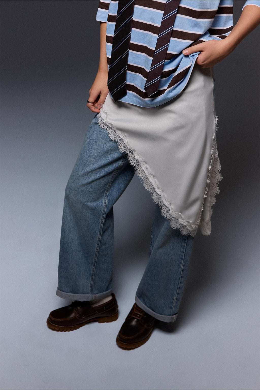 Asymmetrical Regular Waist Satin Mini Skirt