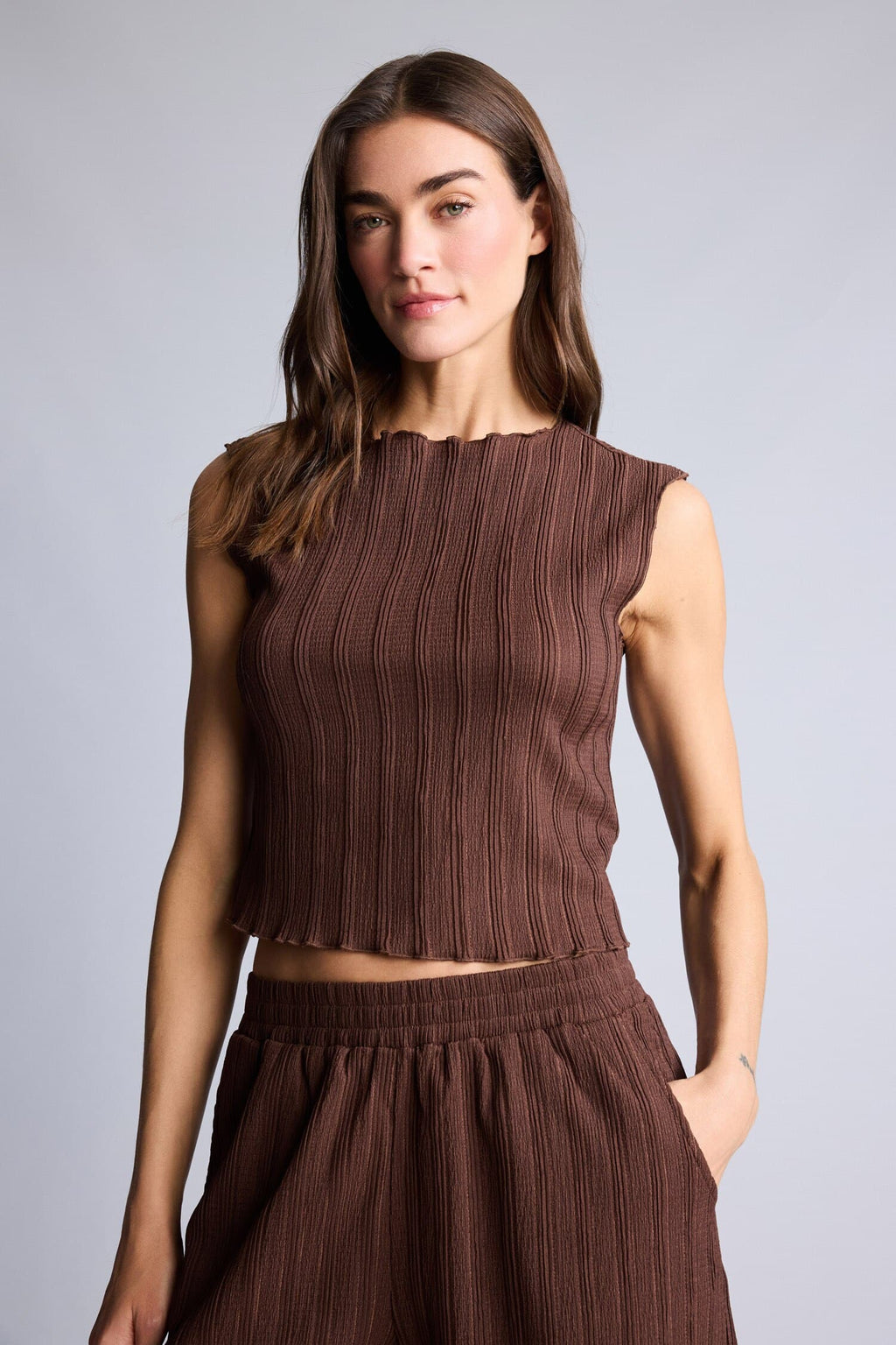 Slım Fit, Crew Neck Crinkled Undershirt
