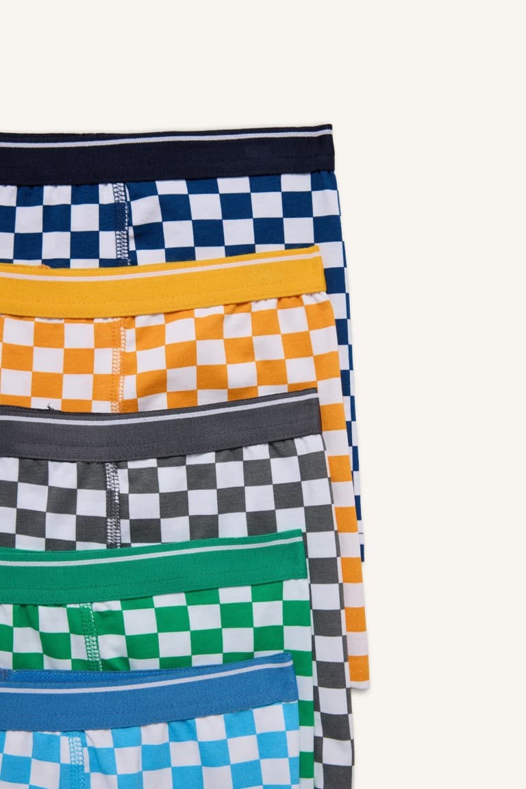 Patterned Combed 5-Pack Boxer Boy