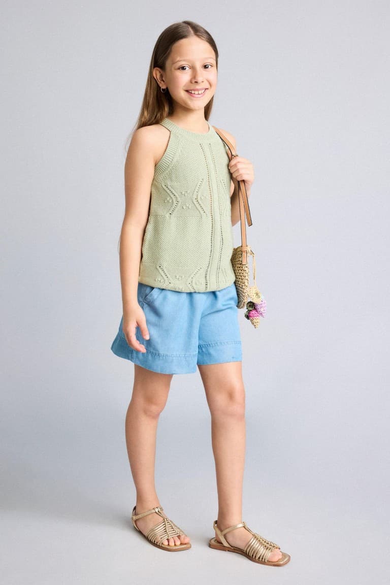 100% Cotton Openwork Beige Undershirt Girl Secondary image