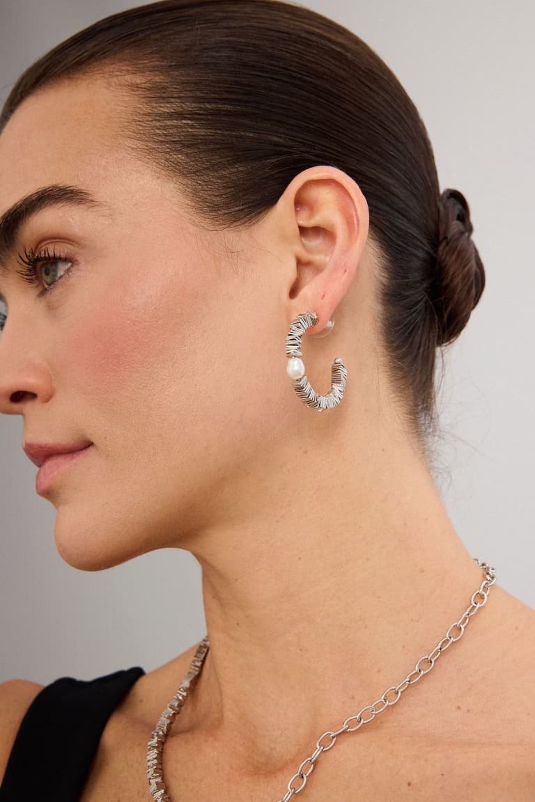 Women Stone Hoop Earrings