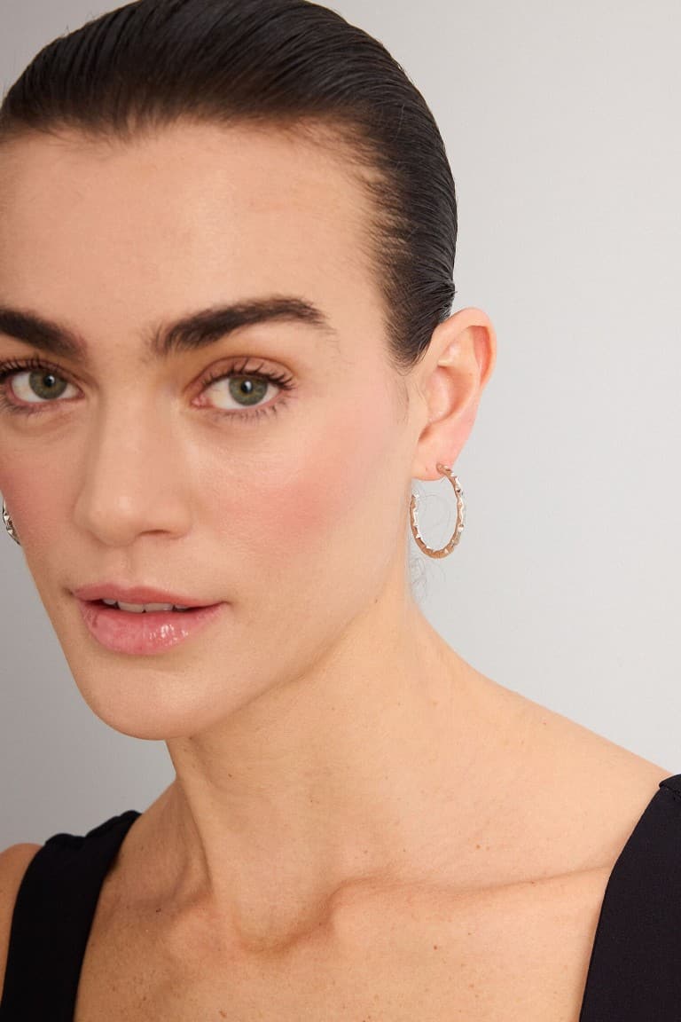 Women Stone Hoop Earrings Secondary image
