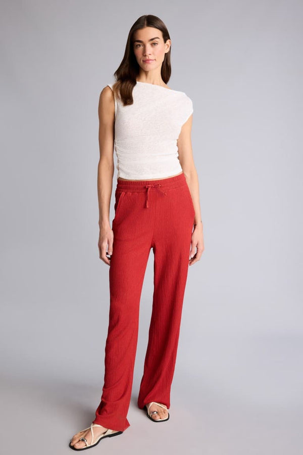Wide Leg Crinkled Textured Trousers