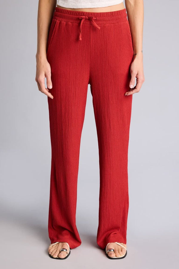 Wide Leg Crinkled Textured Trousers