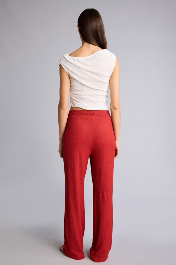 Wide Leg Crinkled Textured Trousers