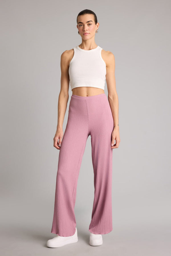 Wide Leg Crinkled Textured Trousers