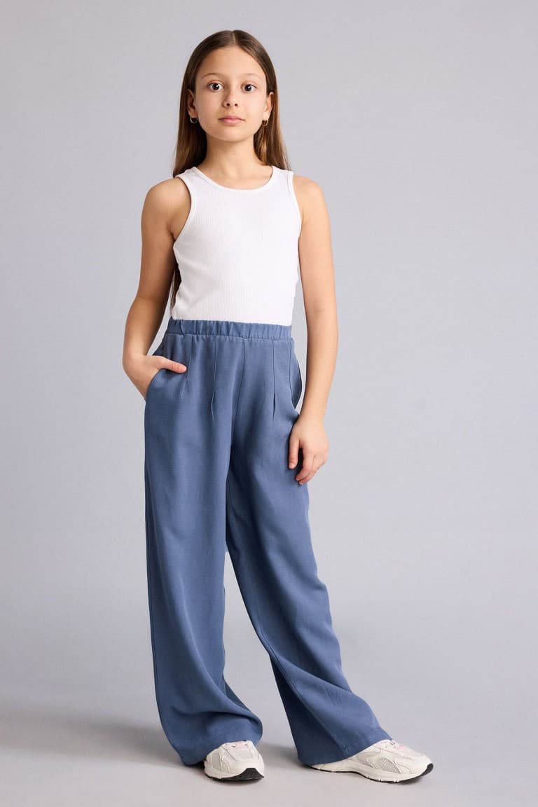 Wide Leg Wide Leg Linen Blend Trousers Girl Main image