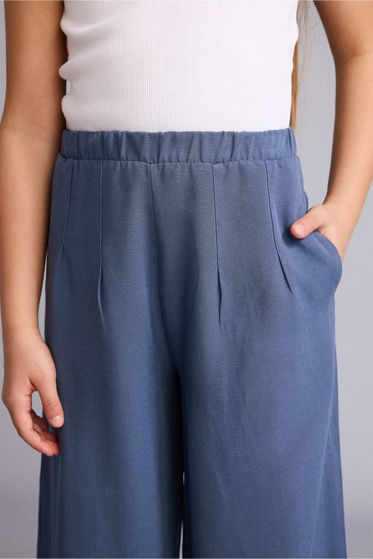 Wide Leg Wide Leg Linen Blend Trousers Girl