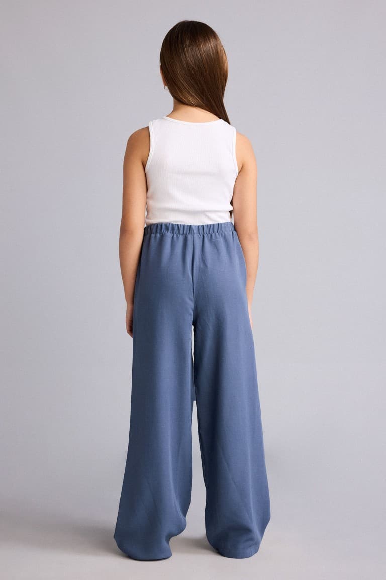 Wide Leg Wide Leg Linen Blend Trousers Girl