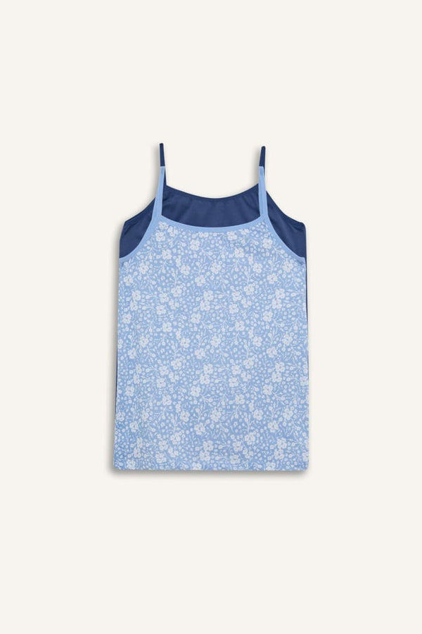 100% Cotton Heart Patterned 2-Pack Undershirt Girl