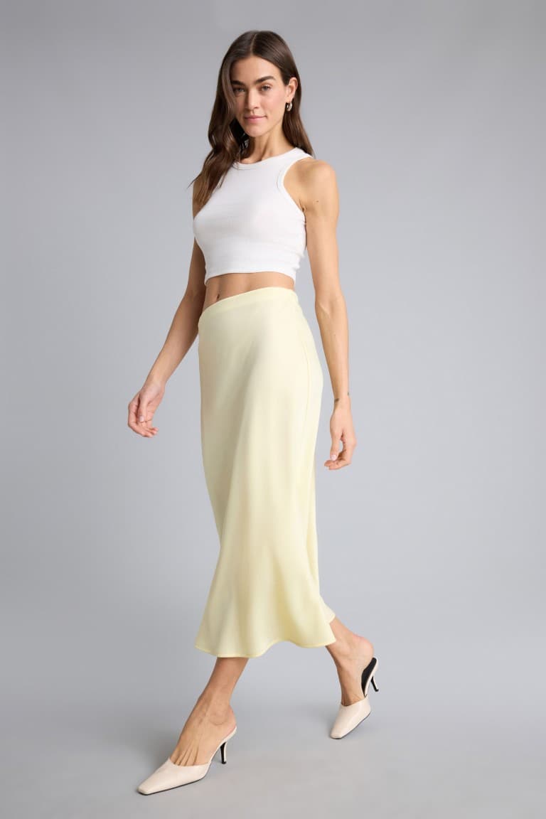 A Line Regular Waist Satin Skirt Main image