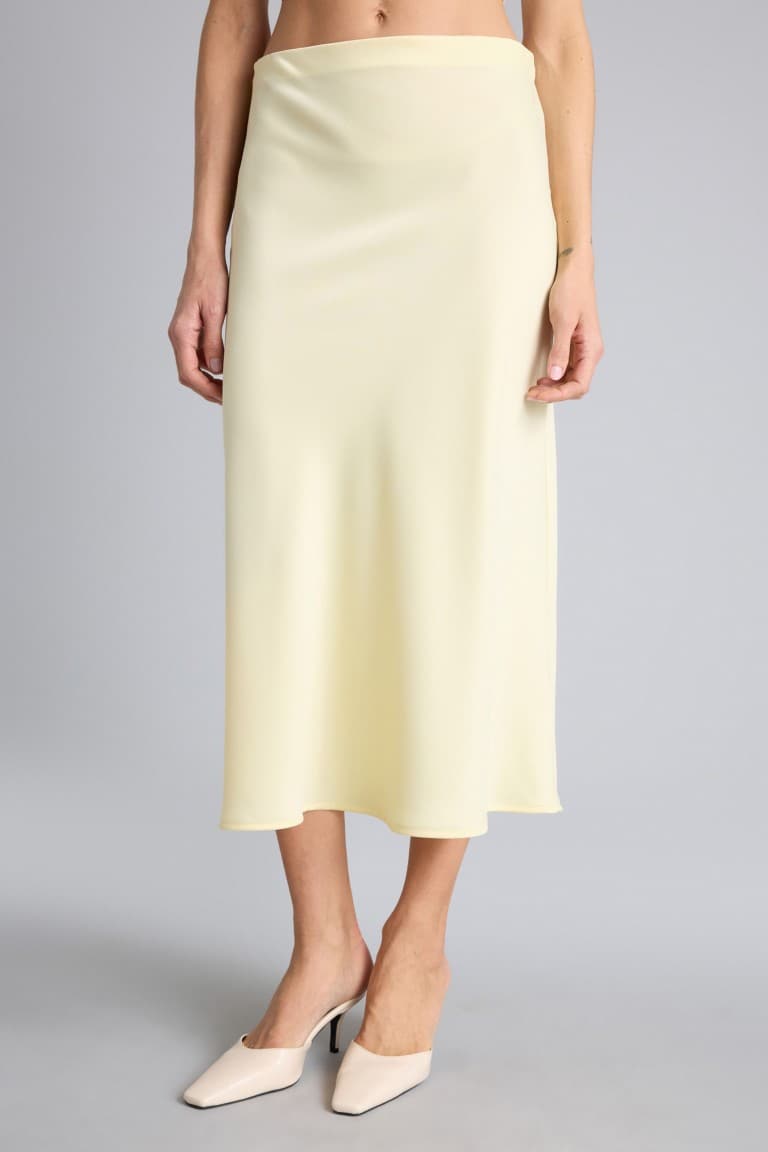 A Line Regular Waist Satin Skirt