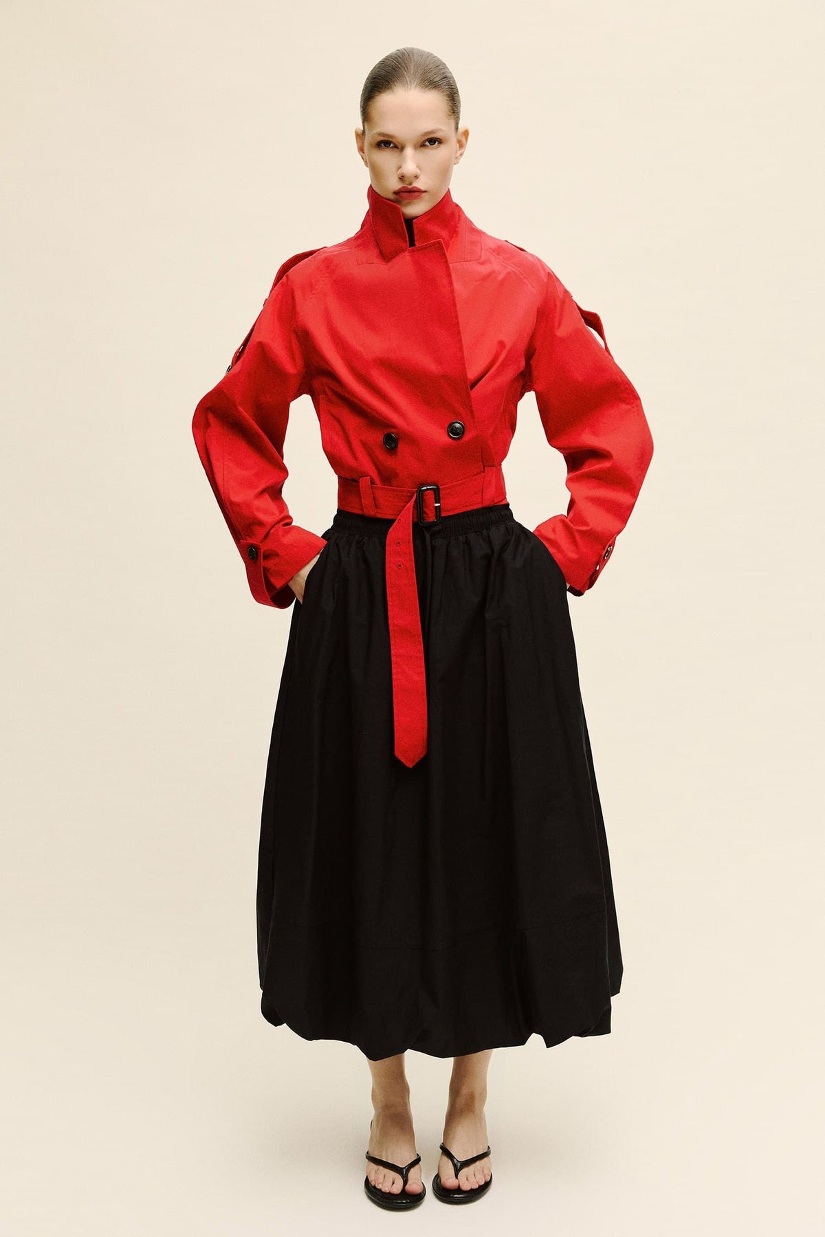 Balloon Fit Regular Waist Poplin Skirt Main image