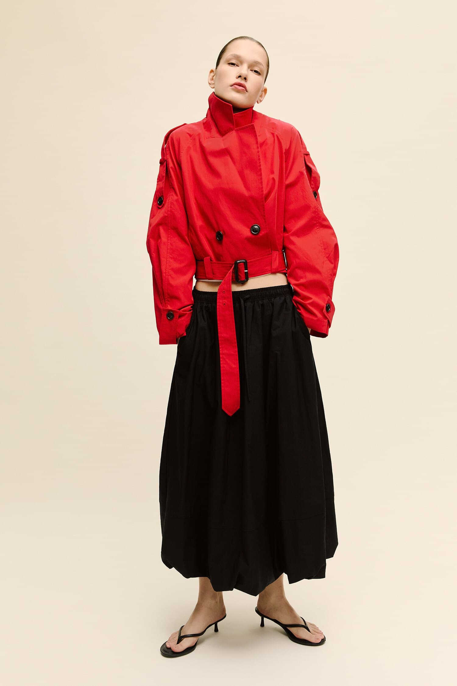 Balloon Fit Regular Waist Poplin Skirt Secondary image