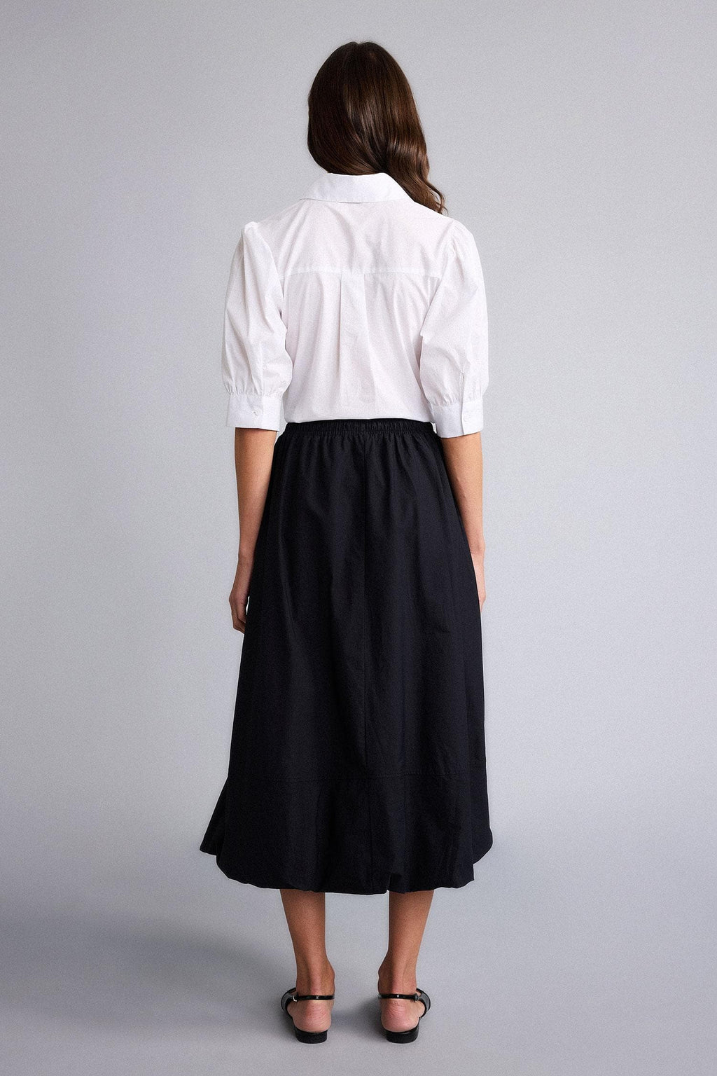 Balloon Fit Regular Waist Poplin Skirt