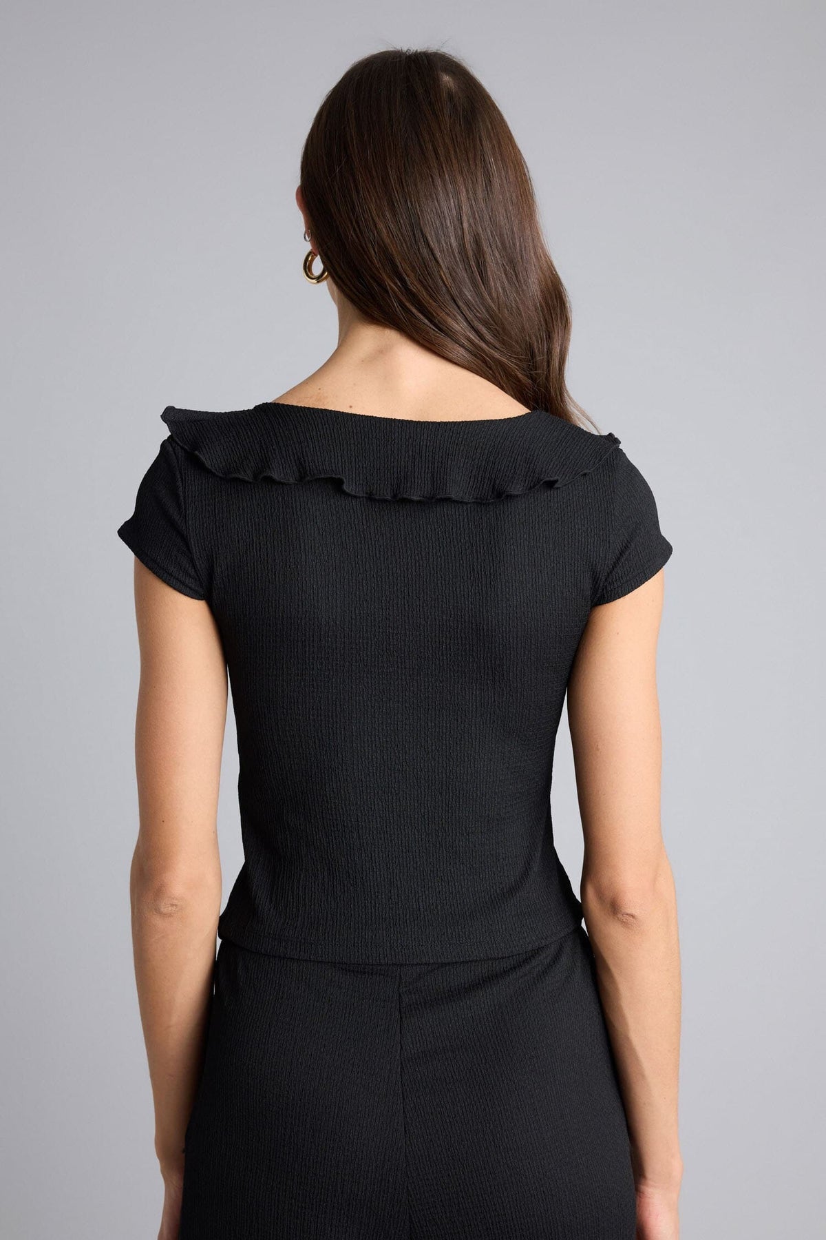 Slım Fıt Crinkled Textured T-Shirt