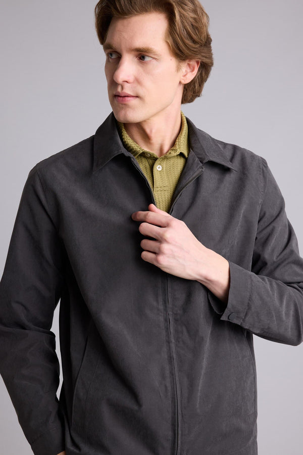 Ultra Light Slim Fit Polo Collar Zippered Coat