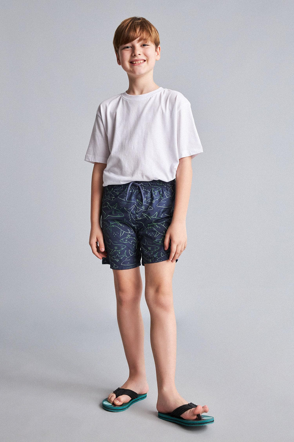 Shark Print Swim Shorts Boy