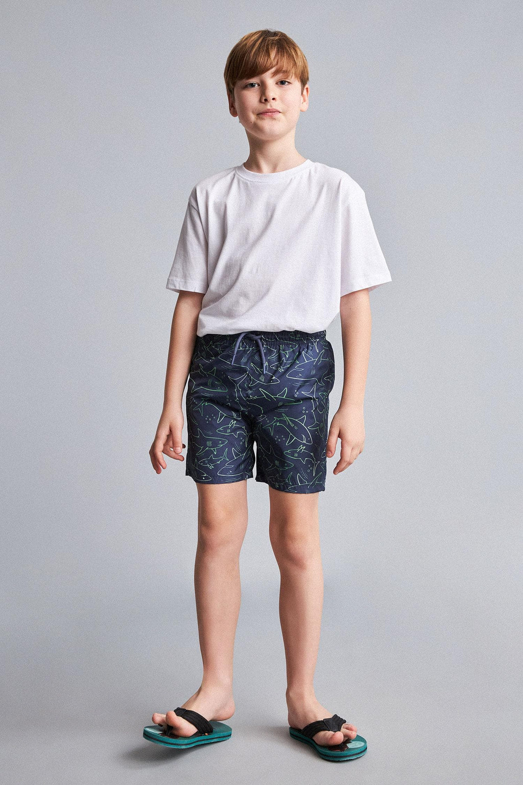 Shark Print Swim Shorts Boy