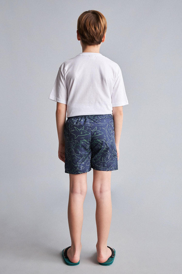 Shark Print Swim Shorts Boy
