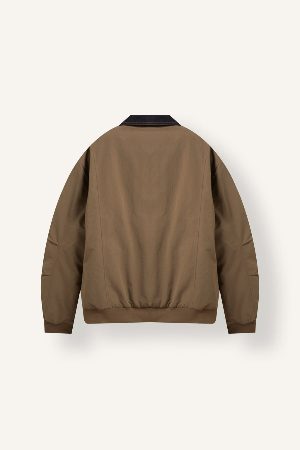 Contrast Collar Regular Fit Zippered Coat