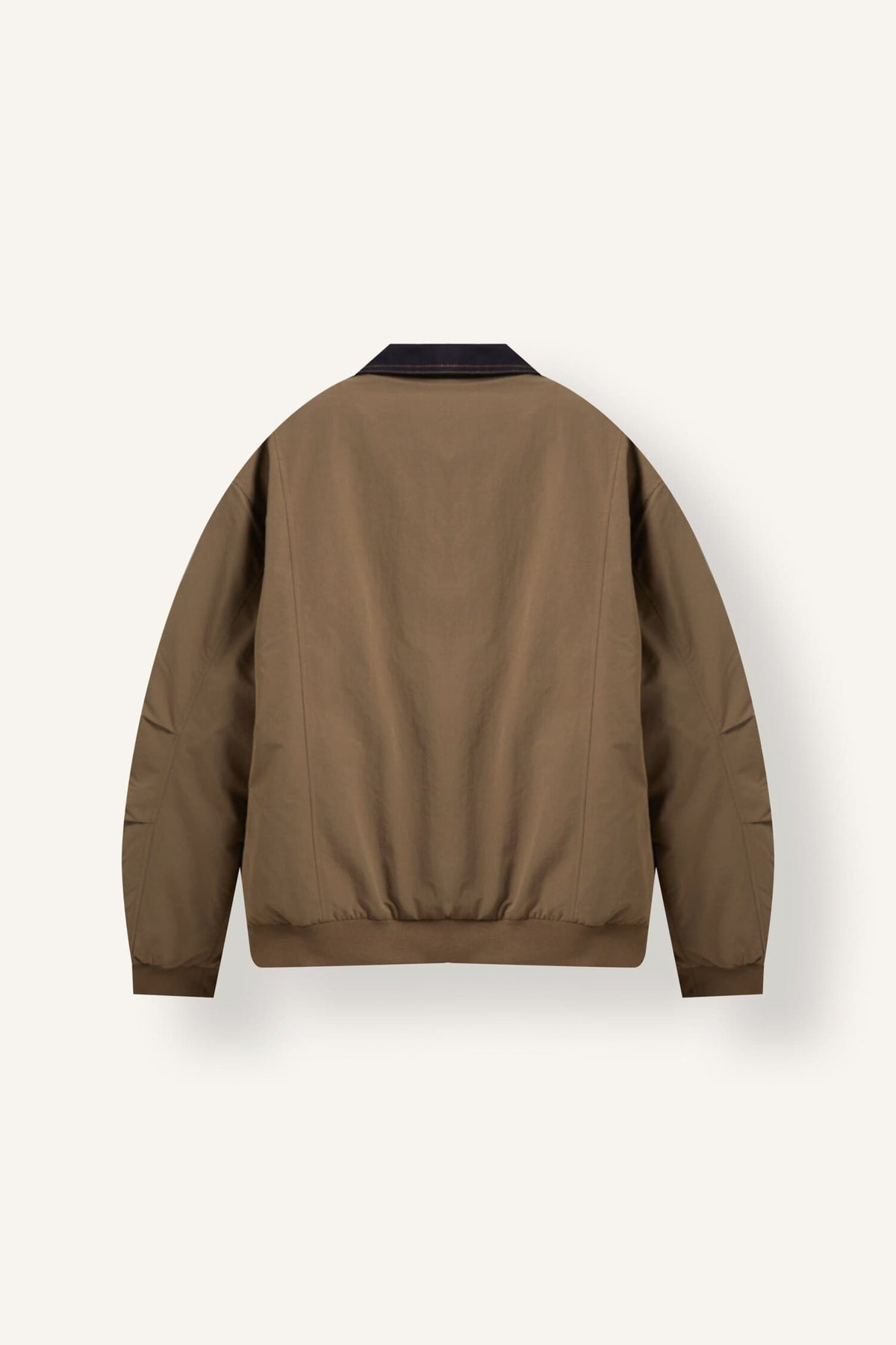 Contrast Collar Regular Fit Zippered Coat