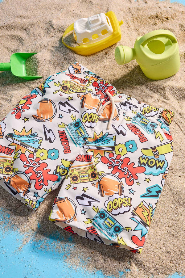 Patterned Swim Shorts Boys