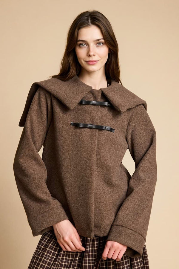 Regular Fit Big Collar Soft Down Cardigan