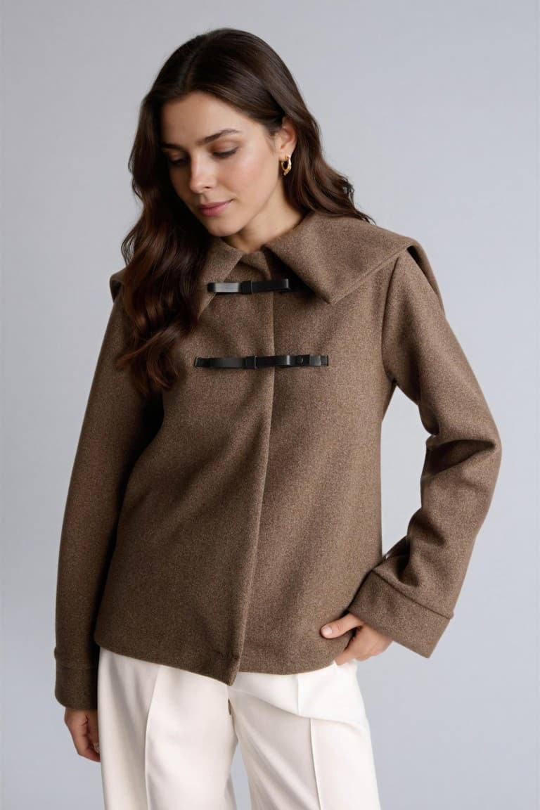 Regular Fit Big Collar Soft Down Cardigan