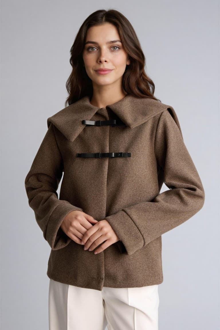 Regular Fit Big Collar Soft Down Cardigan