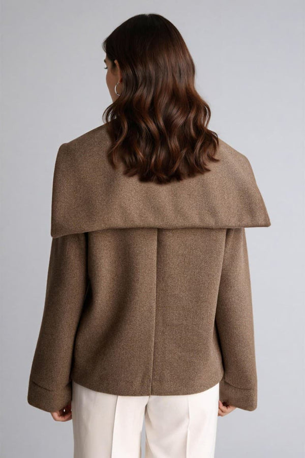 Regular Fit Big Collar Soft Down Cardigan