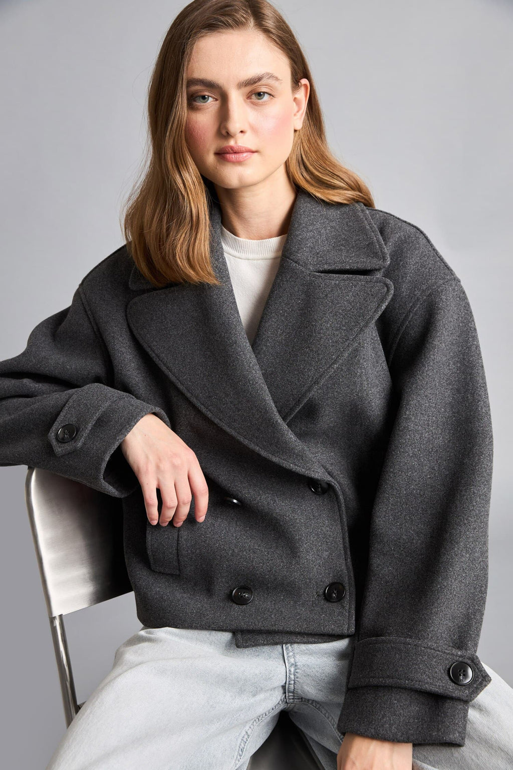 Regular Fit Double Breasted Short Cachet Coat