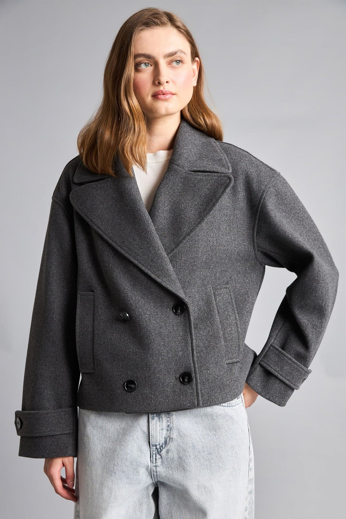 Regular Fit Double Breasted Short Cachet Coat