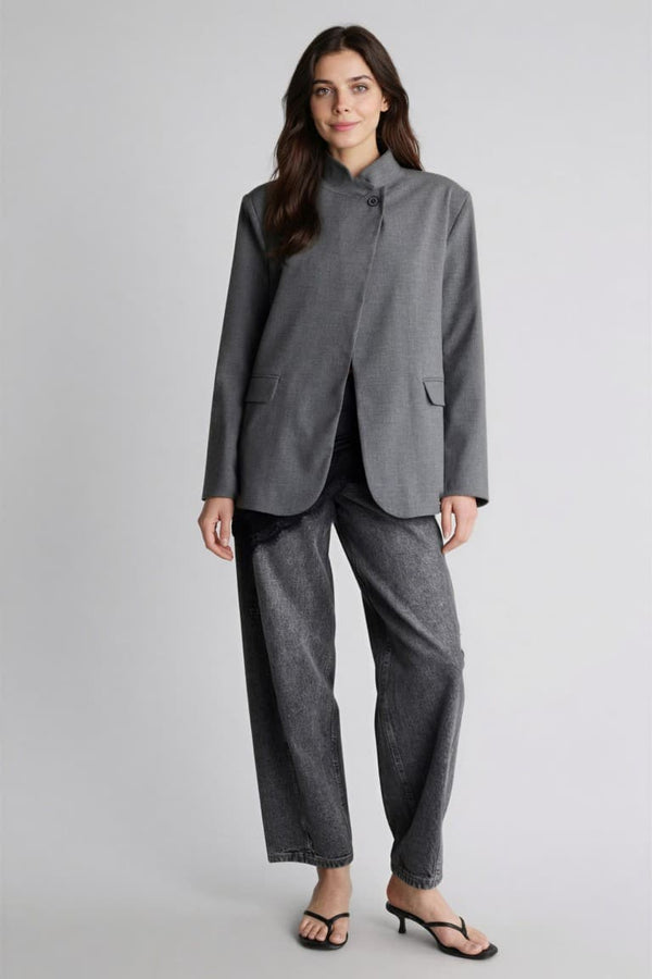 Regular Fitt High Collar Blazer Jacket