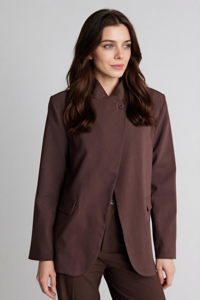 Regular Fitt High Collar Blazer Jacket