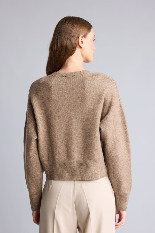 Regular Crew Neck Buttoned Long Sleeve Cardigan