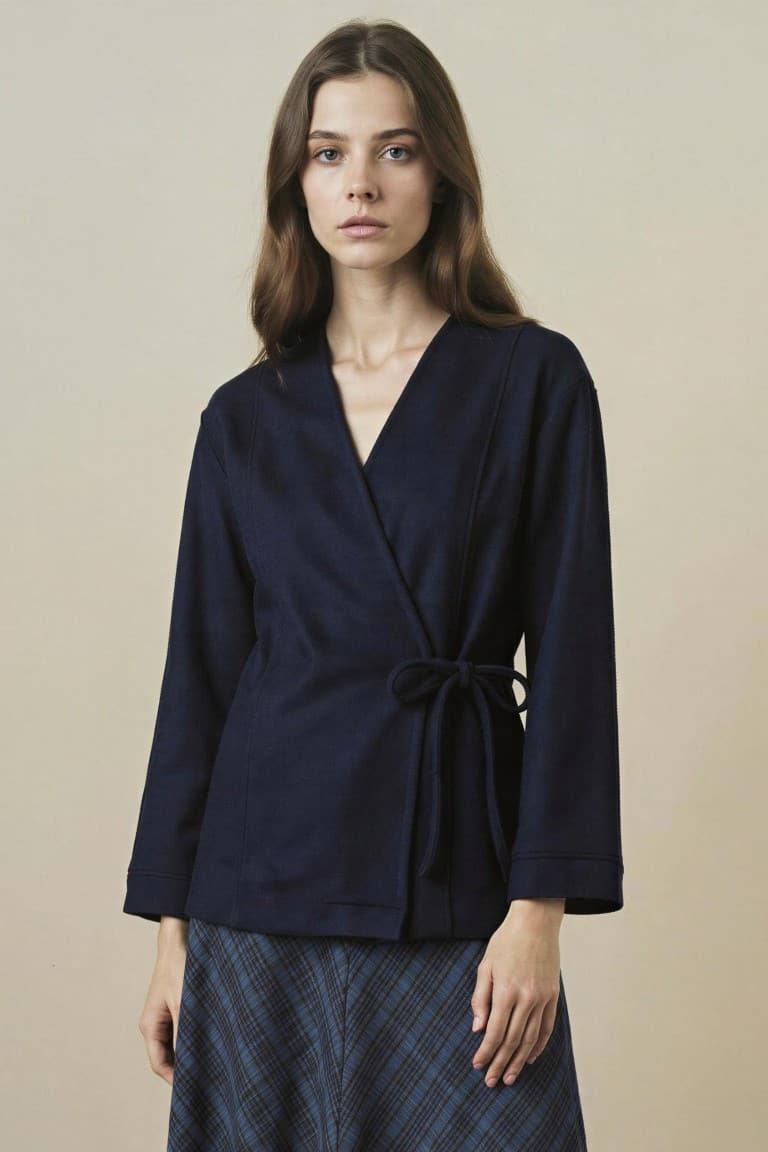 Fitted Soft Feather Tie Cardigan Main image