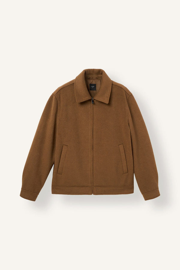 Regular Fit Polo Collar Lined Zippered Cachet Coat