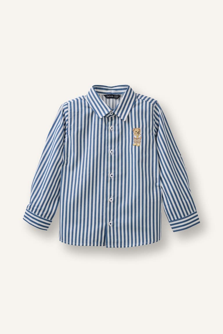 100% Cotton Teddy Bear Poplin Shirt Baby Boy