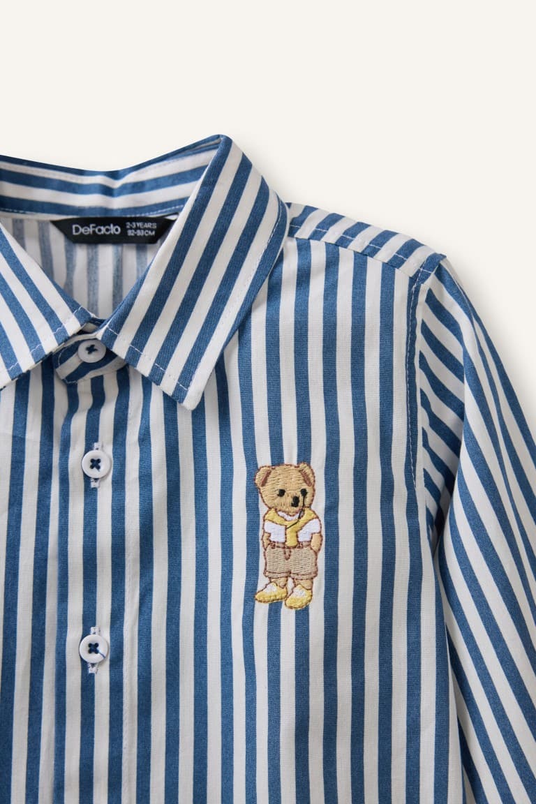 100% Cotton Teddy Bear Poplin Shirt Baby Boy