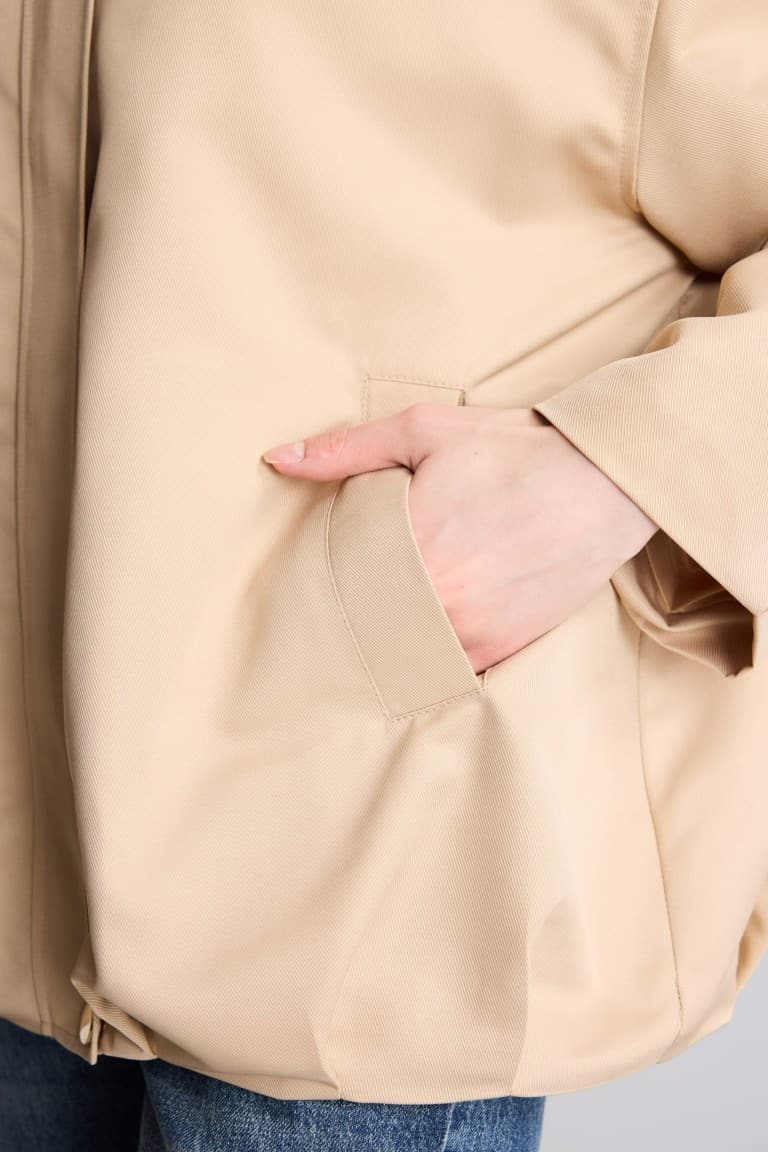 Regular Fit-Hakim Collar Gabardine Jacket