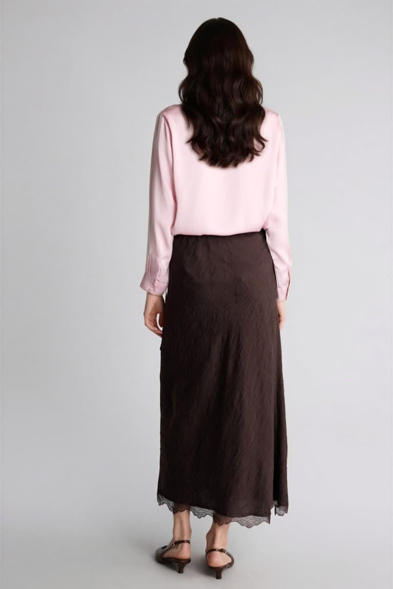 A-Line Fluid Fabric Maxi Skirt