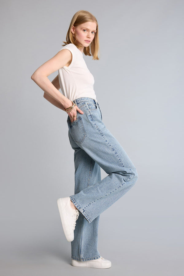 90s Pair Leg High Waist Straight Leg Long Jeans