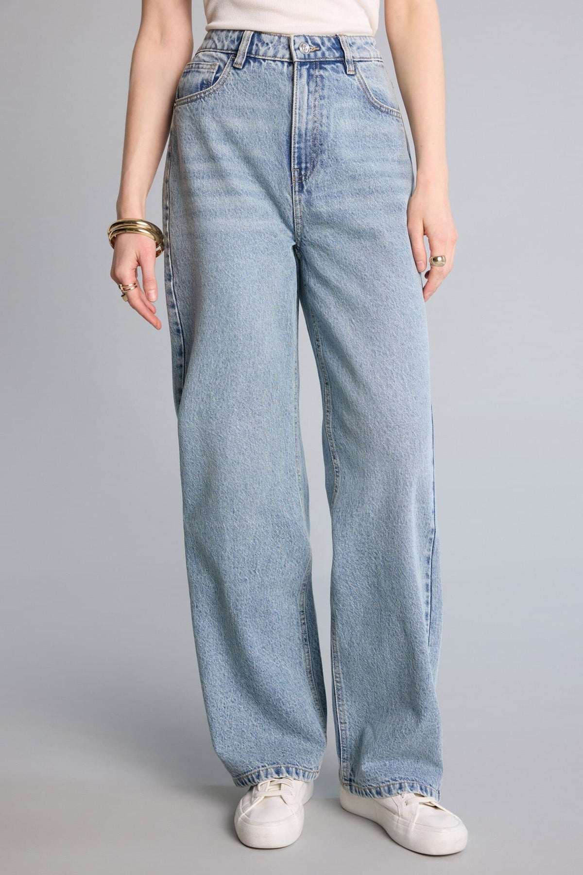 90s Pair Leg High Waist Straight Leg Long Jeans