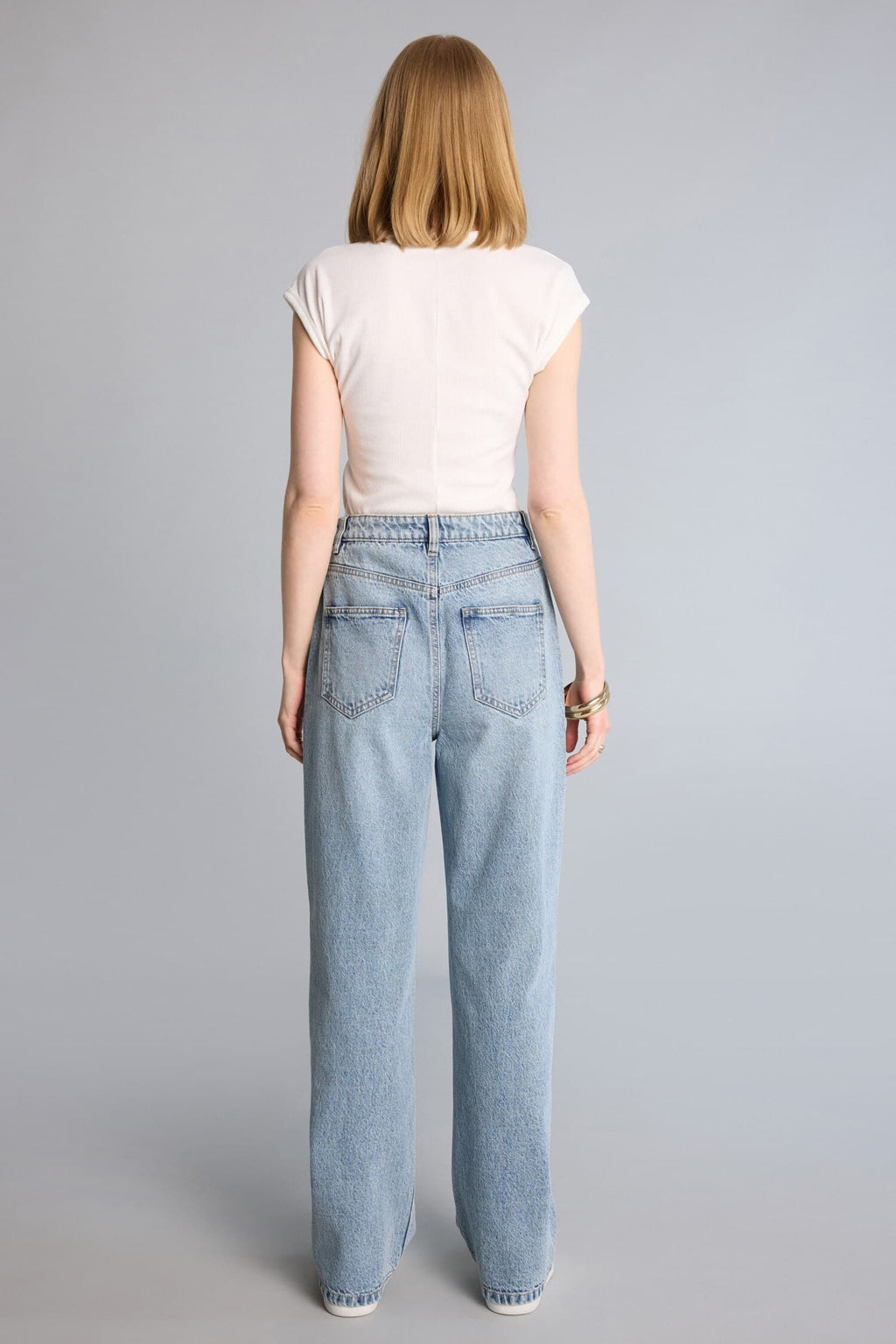 90s Pair Leg High Waist Straight Leg Long Jeans
