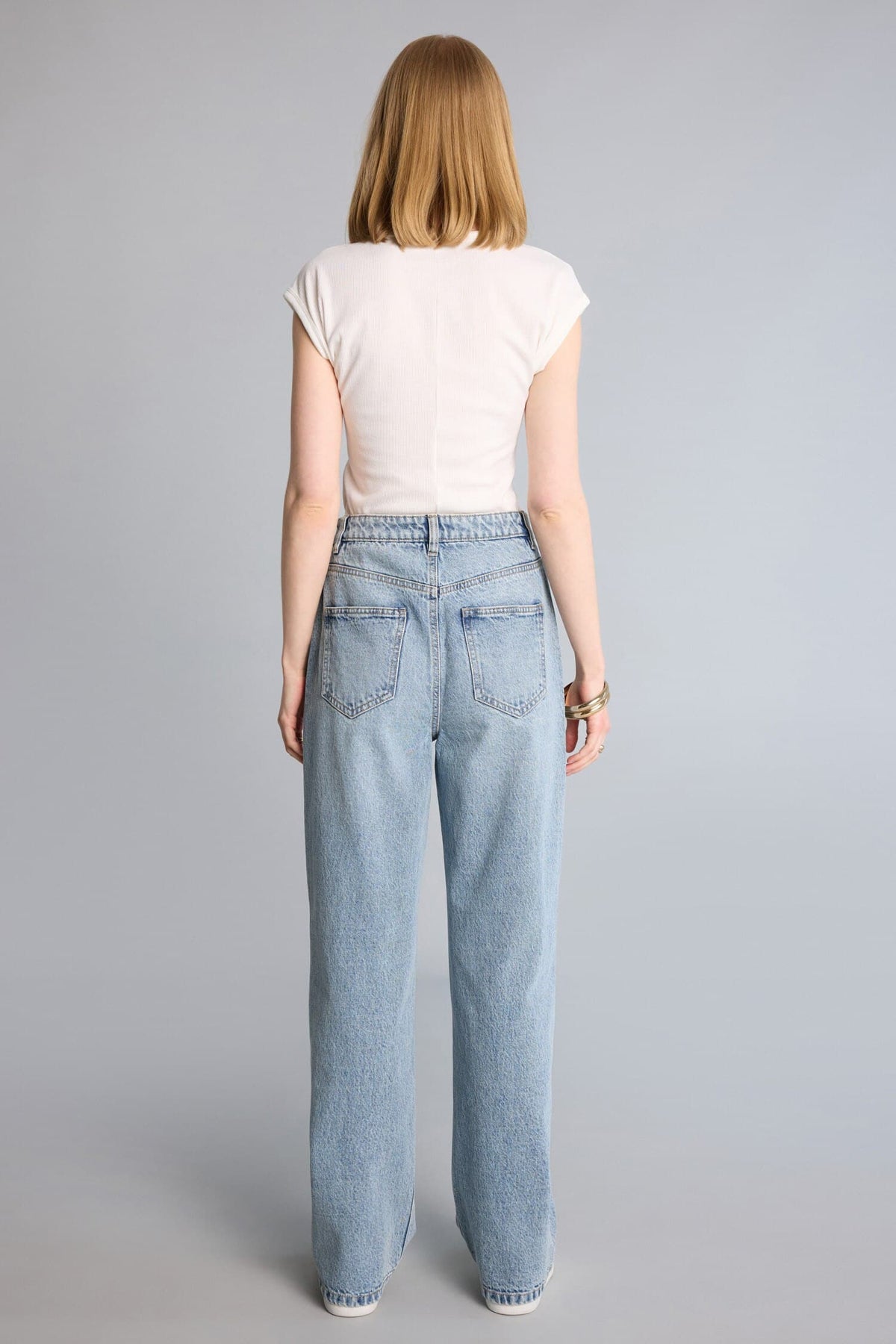 90s Pair Leg High Waist Straight Leg Long Jeans